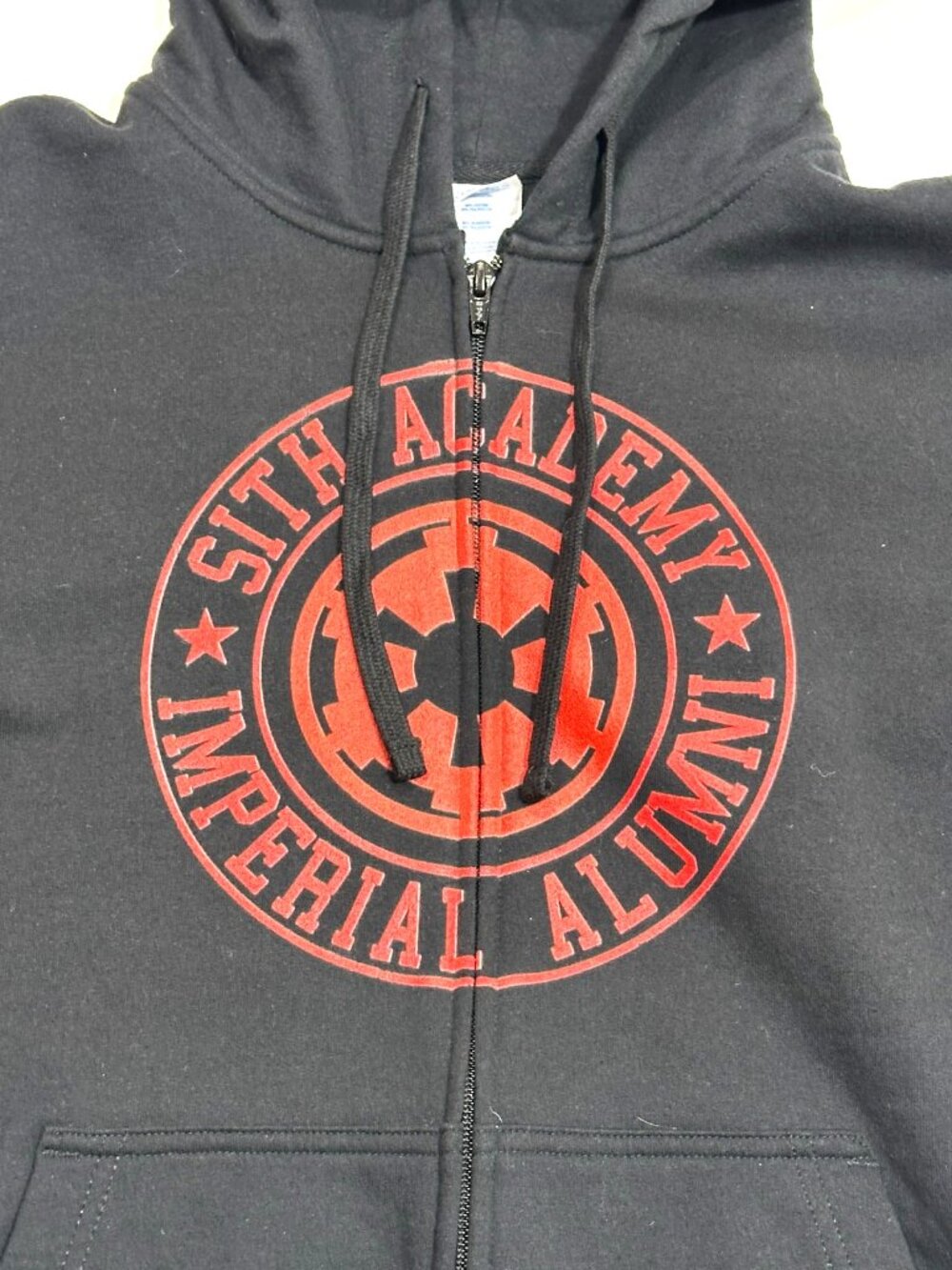 Star Wars Sith Academy Imperial Alumni Zip Hoodie Black Mens Medium Full Zip - Picture 3 of 16